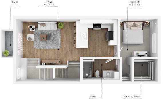 C9 Floor Plan at Linc, Des Moines Iowa