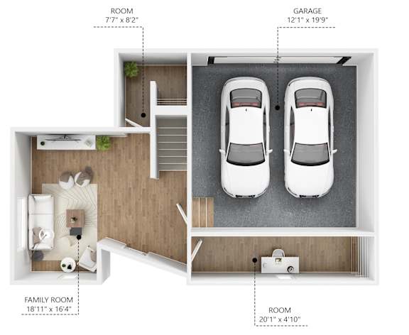 D2 Floor Plan at Linc, Des Moines, IA