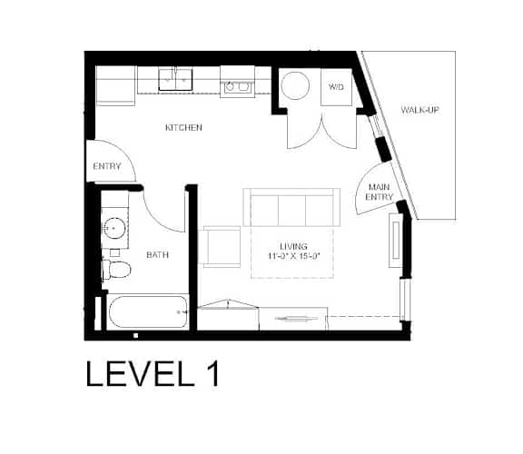 S1 Floor Plan at Linc, Des Moines, IA 50309