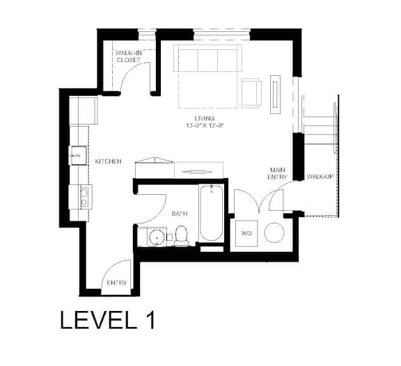 S2 Floor Plan at Linc, Des Moines, 50309