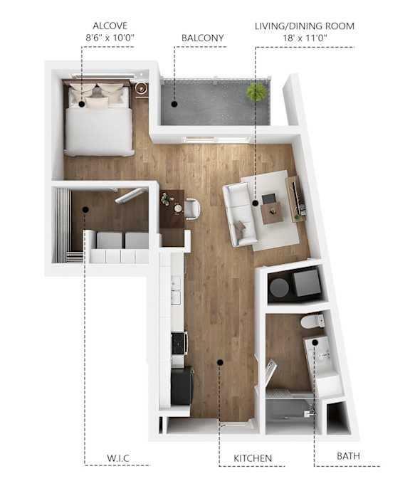 S3 Floor Plan at Linc, Des Moines, IA 50309