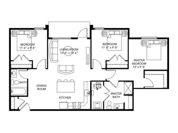 3Bed 2Bath-G at Meadowlark Place Apartments, Georgia