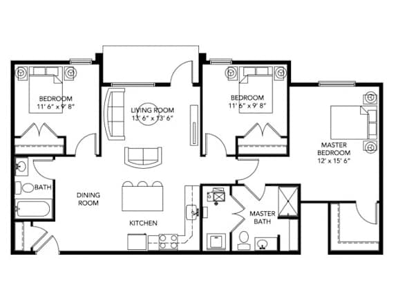 3Bed 2Bath-I at Meadowlark Place Apartments, Iowa, 50111