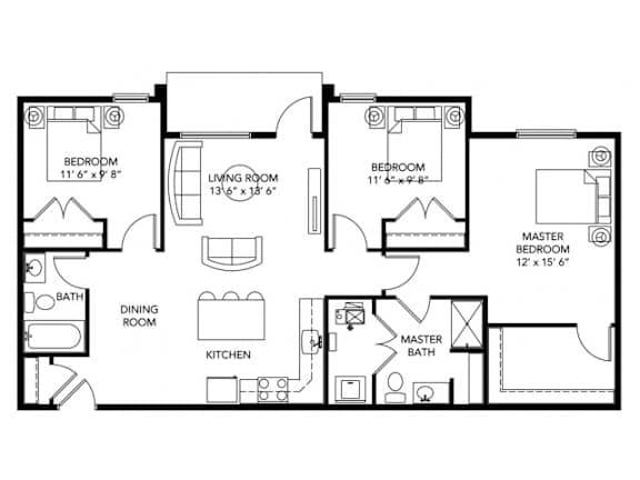 3Bed 2Bath-K at Meadowlark Place Apartments, Grimes, IA