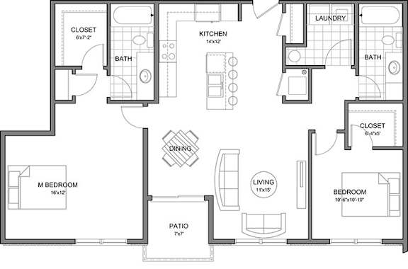2 bedroom 2 bath G at Stonegate Crossing Apartments, Clive, 50325
