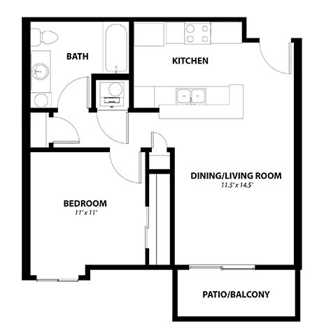 1 bed 1 bath C at Penbrooke Place Apartments, South Dakota