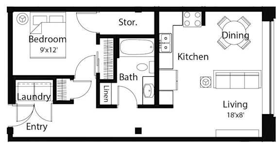 A14 1Bed 1Bath at Spaulding Lofts Apartments, Grinnell