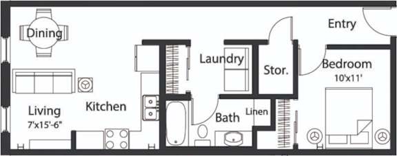 A1 1Bed 1Bath at Spaulding Lofts Apartments, Iowa