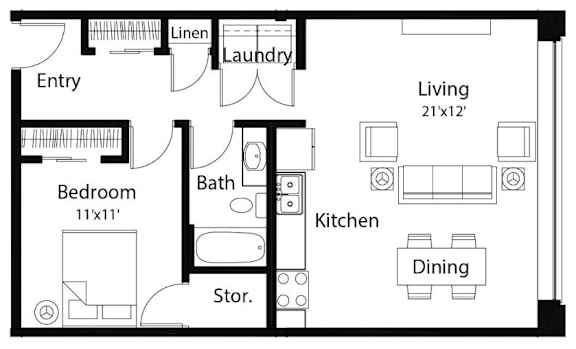 A9 2Bed 2Bath A9 2Bed 2Bath at Spaulding Lofts Apartments, Grinnell, IA, 50112
