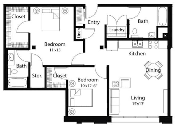 C10 2Bed 2Bath at Spaulding Lofts Apartments, Grinnell