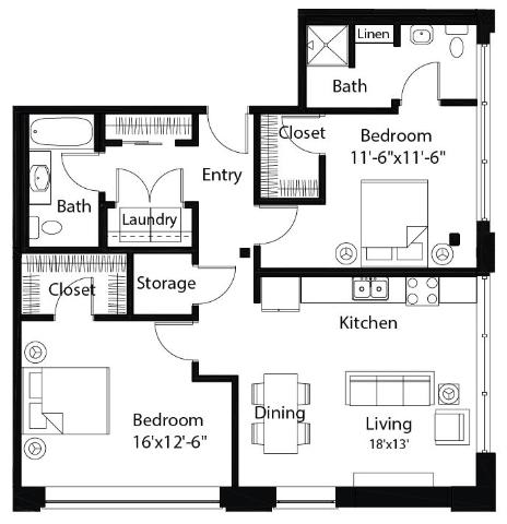 C9 2Bed 2Bath C9 2Bed 2Bath at Spaulding Lofts Apartments, Iowa, 50112