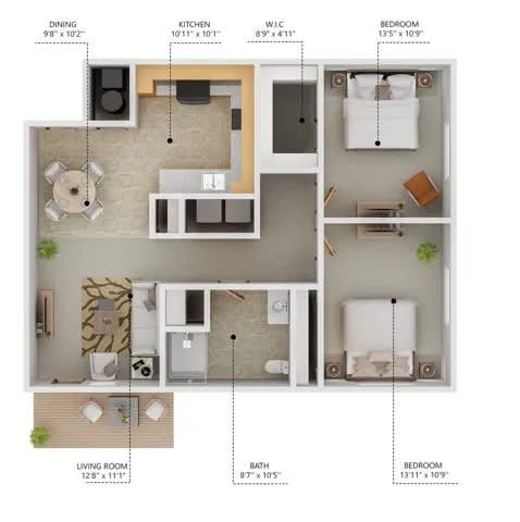 C2-50 Floor Plan at Cornerstone Commons, Johnston, 50131