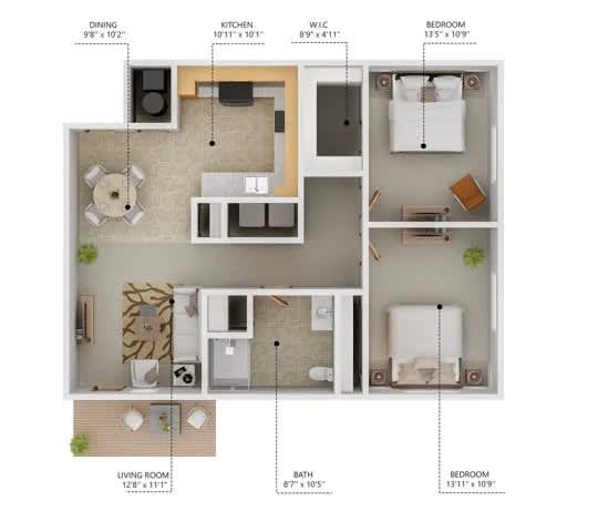 C2-60 Floor Plan at Cornerstone Commons, Johnston Iowa