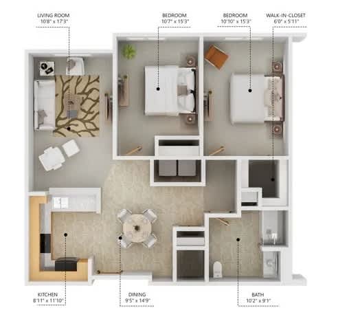 C3 Floor Plan at Cornerstone Commons, Johnston