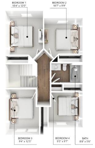 D1 Floor Plan at Hawthorne Pointe, Iowa, 50035