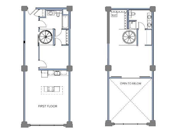 B4 - Loft floor plan at Clemens Building, Des Moines, IA