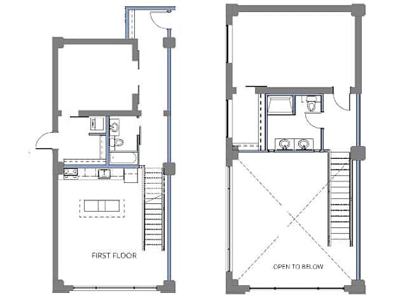B8 - Loft  floor plan at Clemens Building, Des Moines