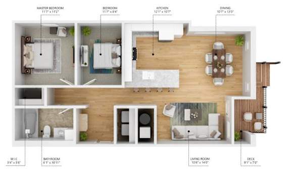 A12 Floor Plan at Level, Des Moines, IA