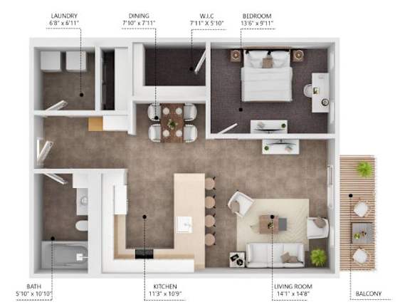 A6 Floor Plan at Level, Des Moines Iowa