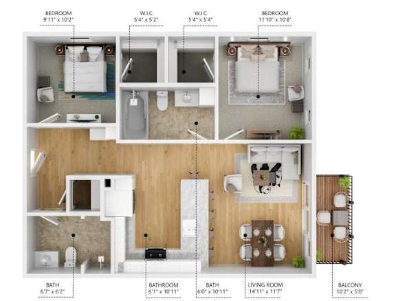 B1 Floor Plan at Level, Des Moines, 50309