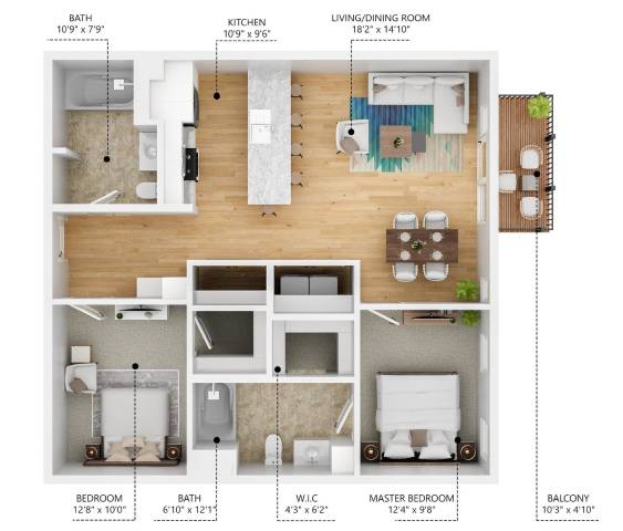 C1 Floor Plan at Level, Des Moines Iowa