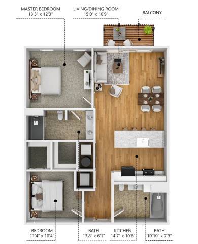 Floor Plan  C3 Floor Plan at Level, Iowa, 50309