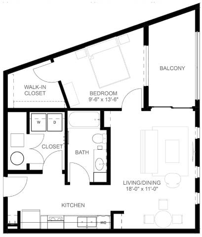 A14 Floor Plan at Linc, Iowa, 50309