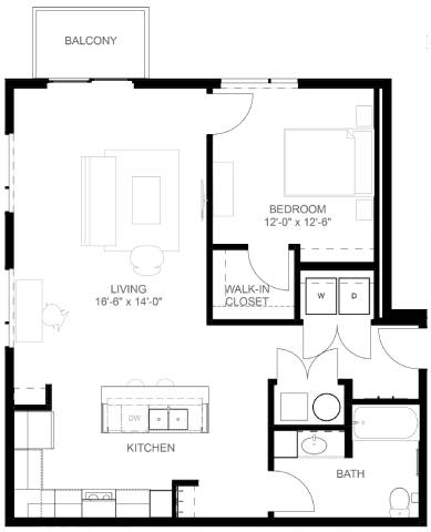 A15 Floor Plan at Linc, Des Moines, IA