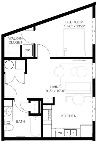 A1 Floor Plan at Linc, Iowa, 50309