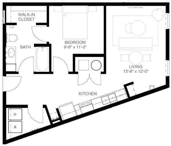 A3 Floor Plan at Linc, Des Moines Iowa