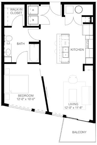 A4 Floor Plan at Linc, Des Moines
