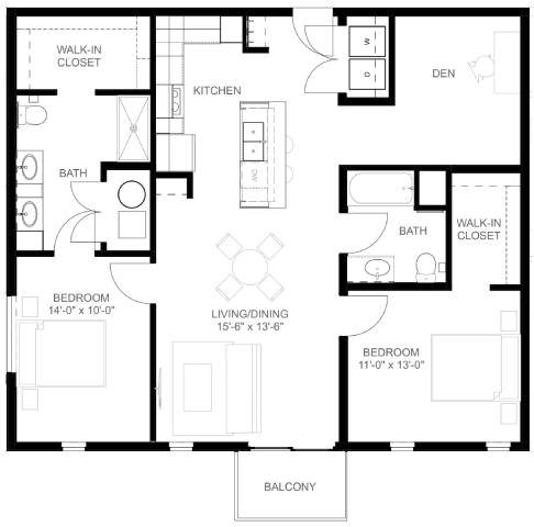 C12 Floor Plan at Linc, Des Moines, IA