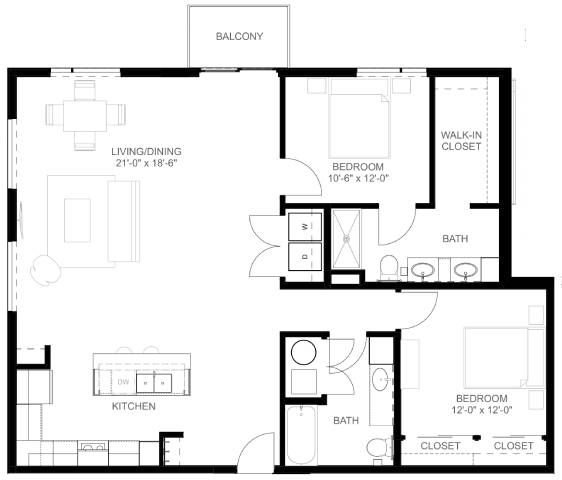 C15 Floor Plan at Linc, Des Moines Iowa