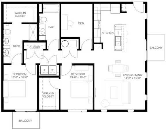 C16 Floor Plan at Linc, Des Moines, 50309