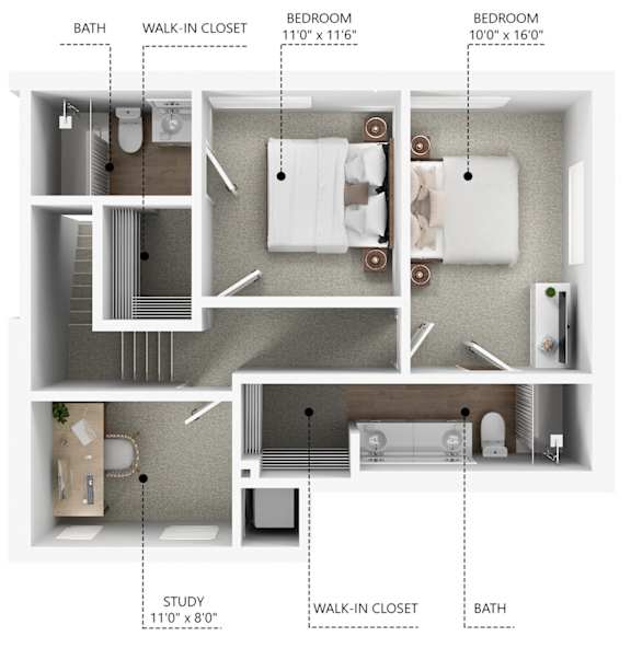 C20Den Floor Plan at Linc, Des Moines