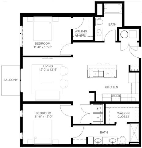 C3 Floor Plan at Linc, Des Moines, IA