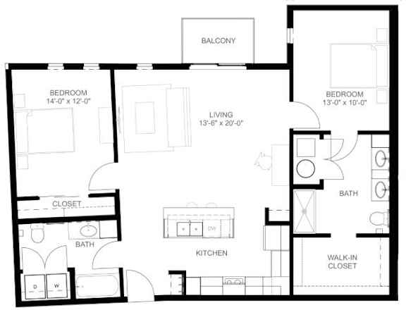 C4 Floor Plan at Linc, Des Moines, IA 50309