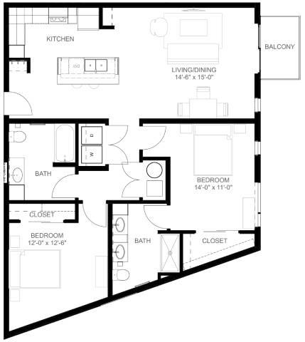 C6 Floor Plan at Linc, Des Moines