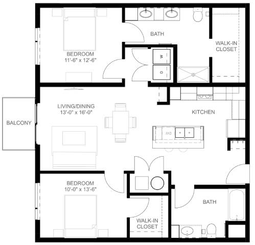 C7 Floor Plan at Linc, Des Moines Iowa