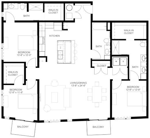 D10 Floor Plan at Linc, Des Moines, IA