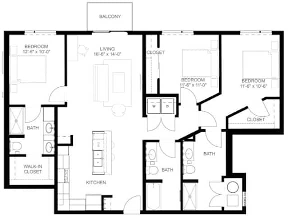 D2 Floor Plan at Linc, Iowa, 50309