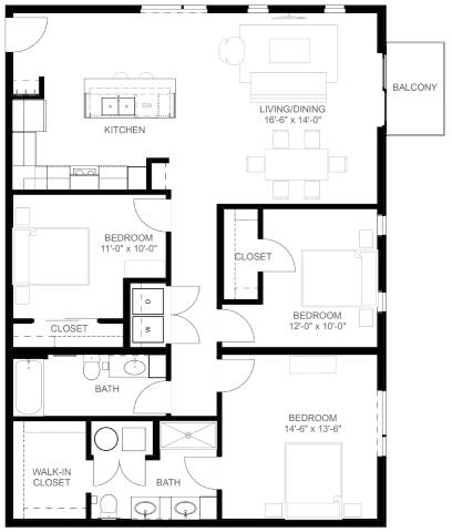 D3 Floor Plan at Linc, Iowa