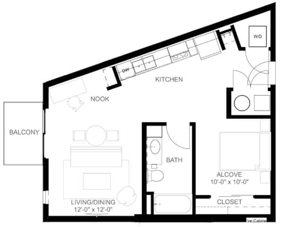 M6 Floor Plan at Linc, Des Moines, 50309