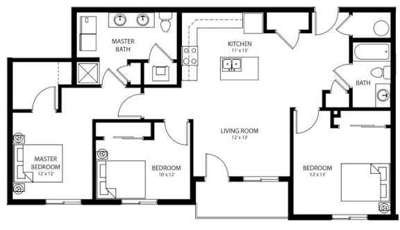C2 - Income Restricted floor plan at Cedarbrooke Place , Norwalk, IA, Iowa , 50211