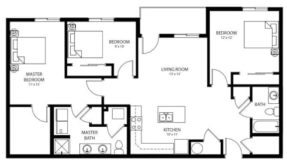 C6 - Income Restricted floor plan at Cedarbrooke Place , Norwalk, IA, Iowa