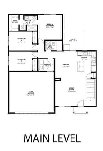 a diagram of a floor plan of a house at Two Rivers Home Rentals, West Des Moines, IA