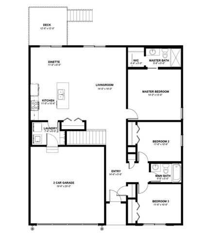 a blueprint of a floor plan of a house at Two Rivers Home Rentals, West Des Moines, 50266