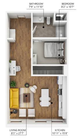 A2 Floor Plan at Plant 1 Lofts, N. Newton, 50208