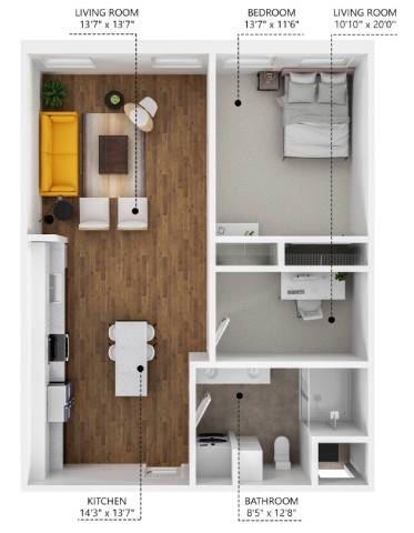 A4D Floor Plan at Plant 1 Lofts, N. Newton