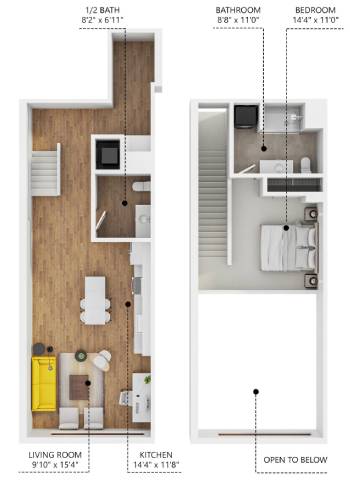 A6L Floor Plan at Plant 1 Lofts, Iowa, 50208